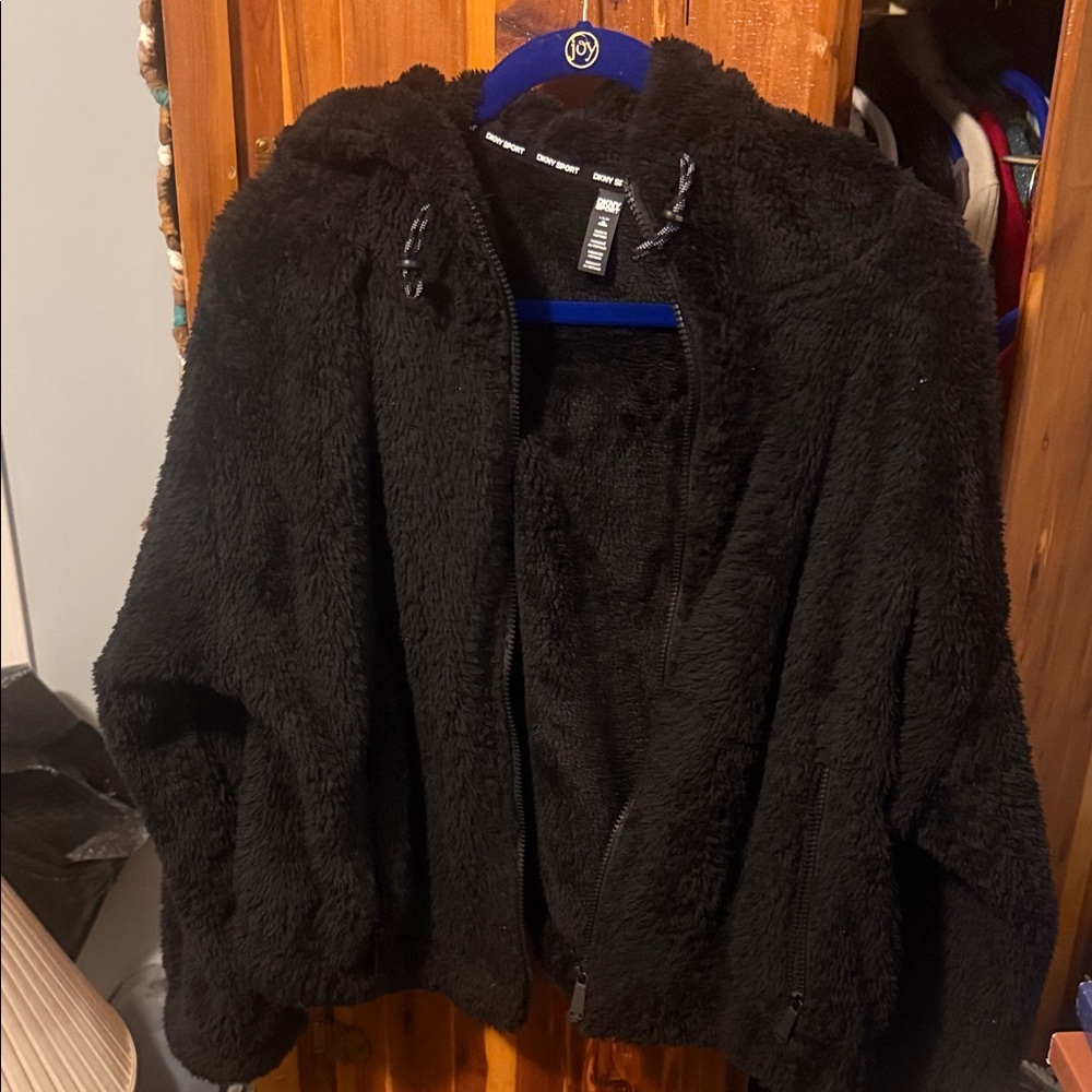 DKNY Sport Black Fleece Jacket